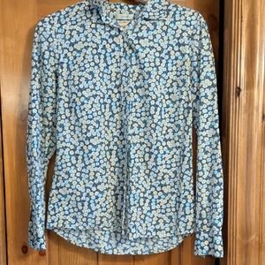 J. Crew Navy Floral Button-Up Shirt